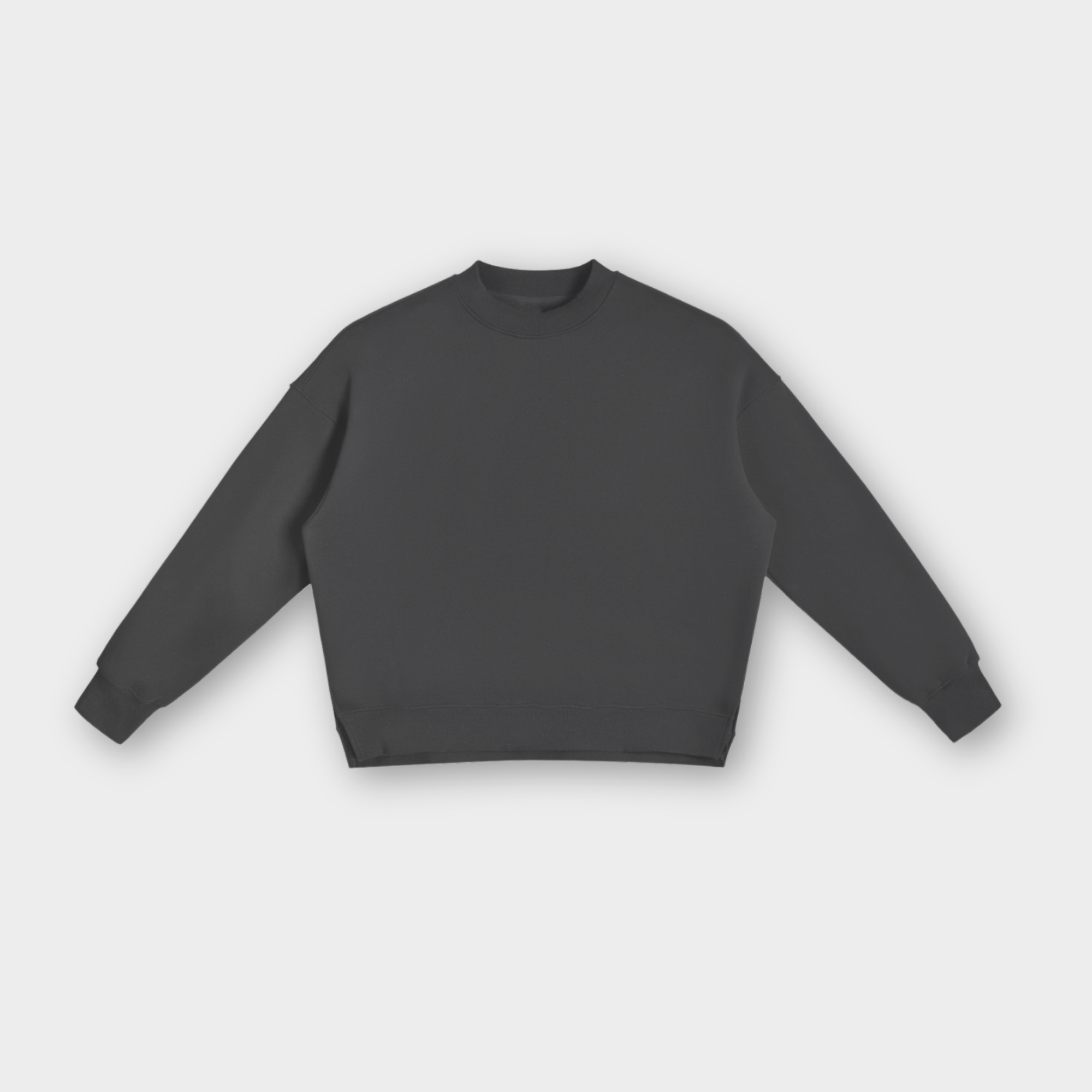 Boxy Basics - Charcoal Round Neck